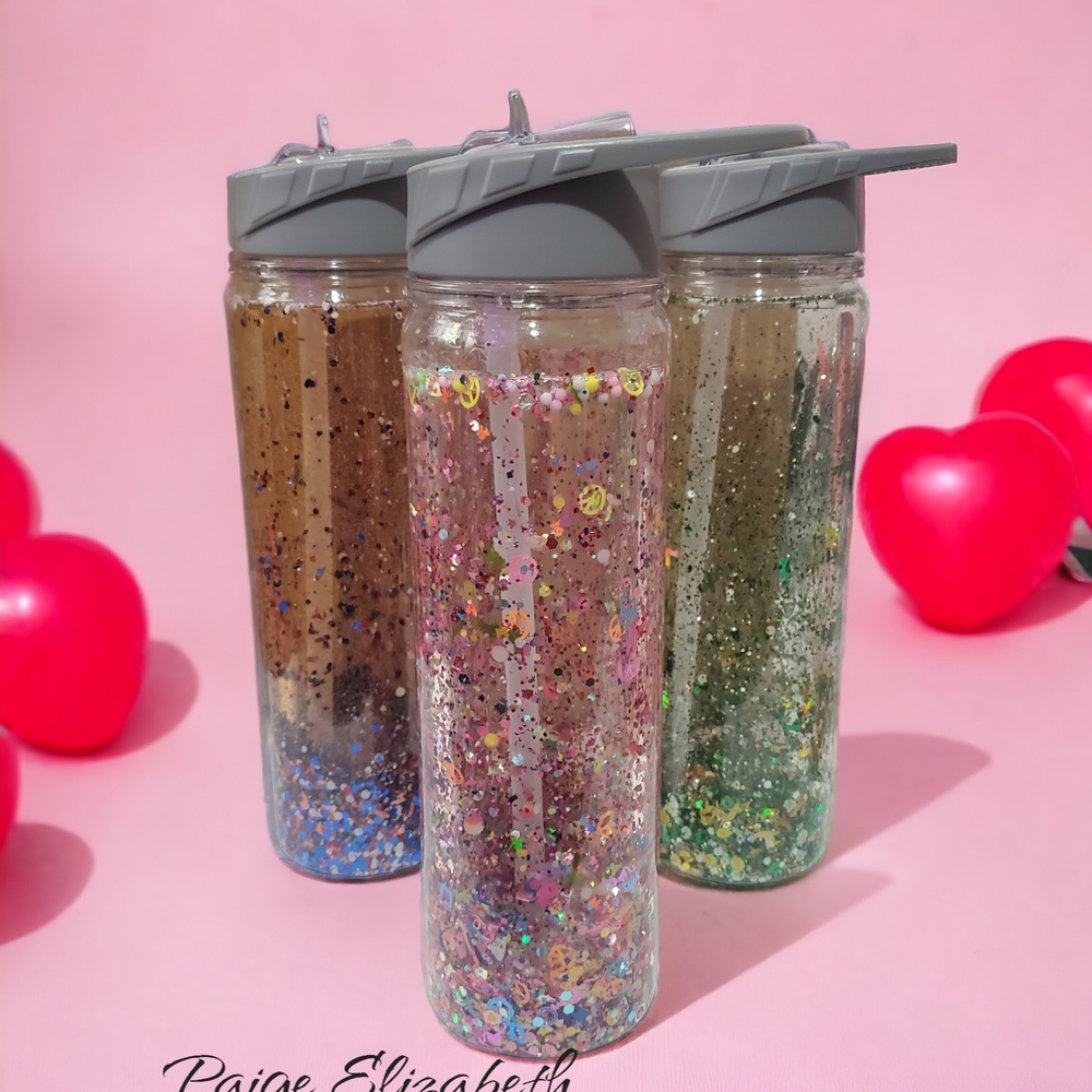 Glittery Gray Party Bottles